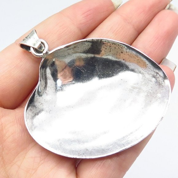 Handcrafted Silver Textured Necklace - Picture 2 of 5